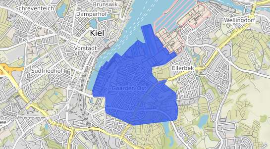 Bodenrichtwertkarte Kiel Gaarden Ost